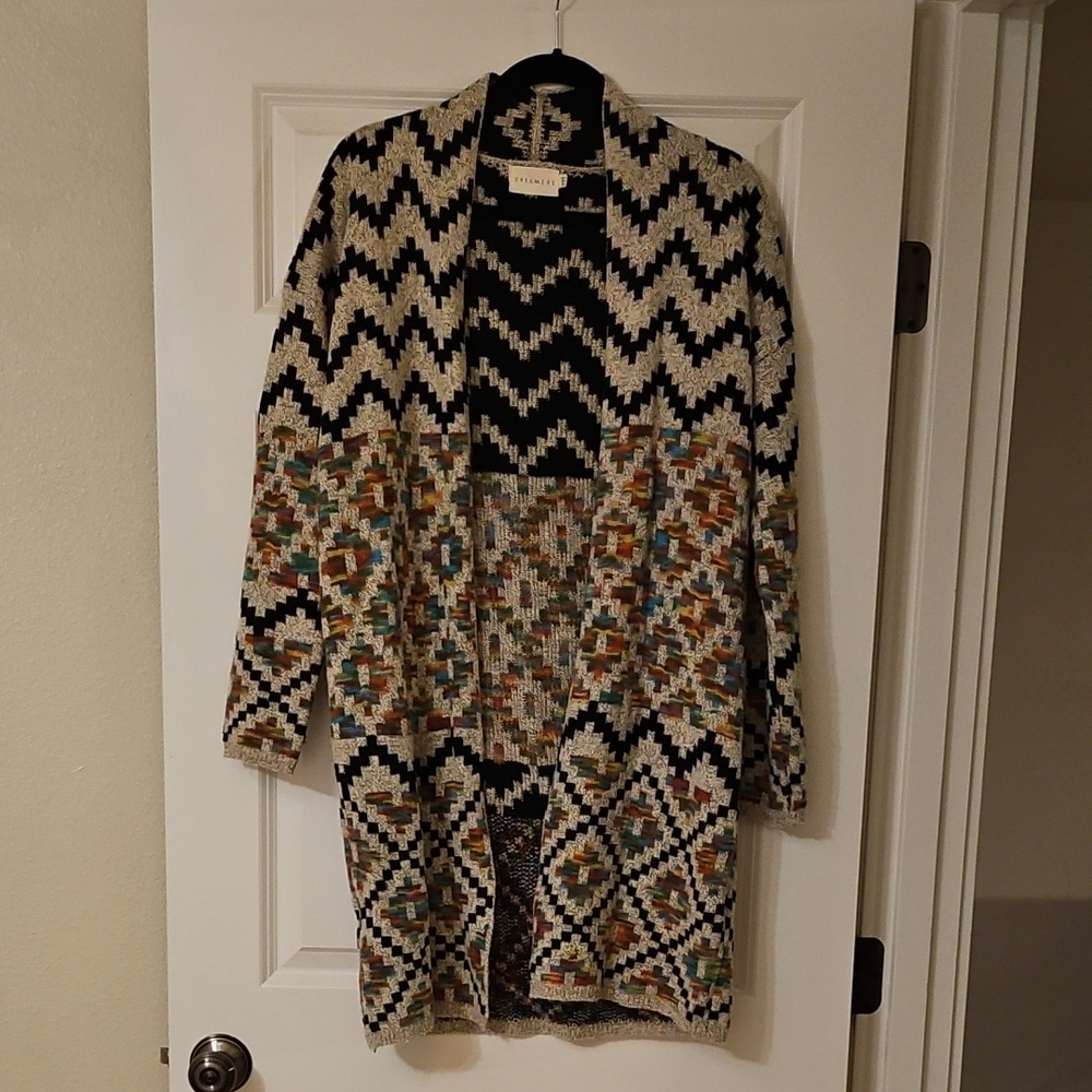 Dreamers Black and Multi Colors Knit Sweater